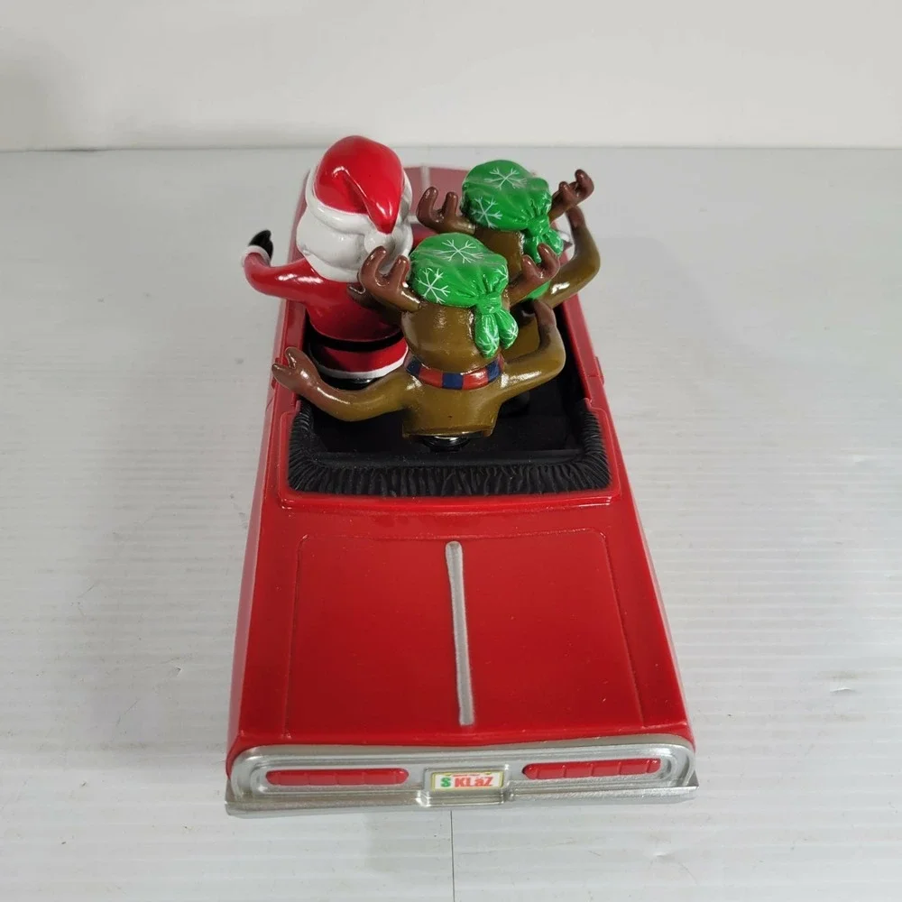 GEMMY Christmas Low‎ Rider Red Impala Car w/ Santa & 2 Reindeer Animated Musical